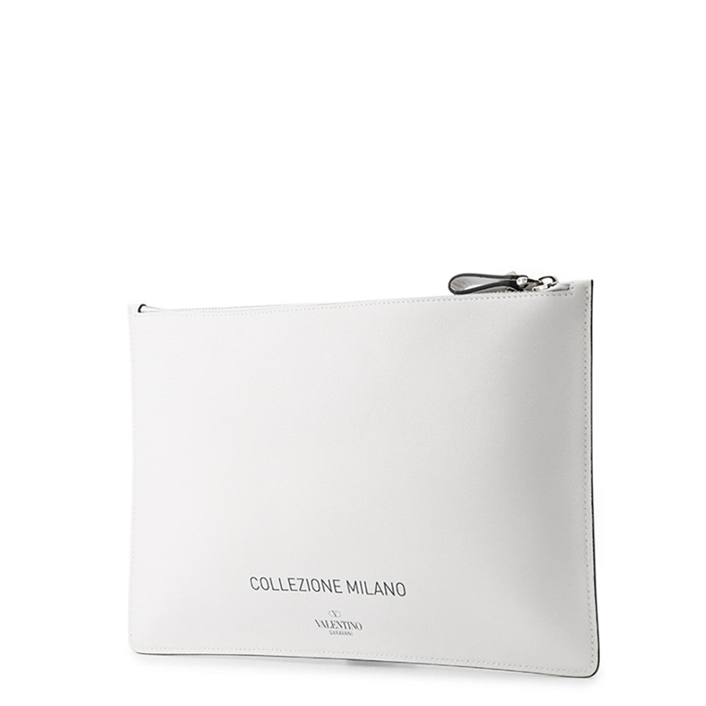 Valentino Garavani 21 Stainless Steel Milan Collection Limited Edition Clutch Bag White/MulticolorVW9P0269MNQ Leather