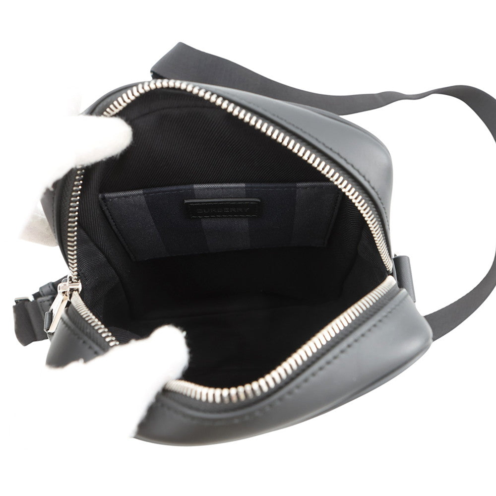 BURBERRY Super Explode Check Vertical Camera Bag Navy/Gray8084062 Canvas Leather