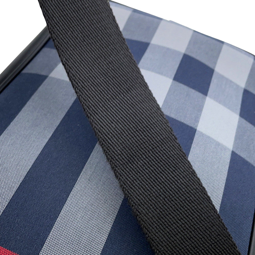BURBERRY Super Explode Check Vertical Camera Bag Navy/Gray8084062 Canvas Leather