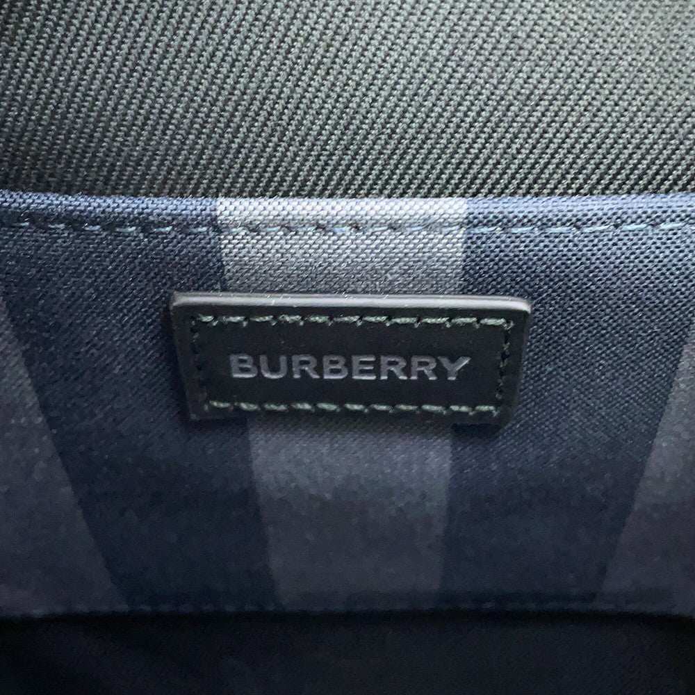 BURBERRY Super Explode Check Vertical Camera Bag Navy/Gray8084062 Canvas Leather