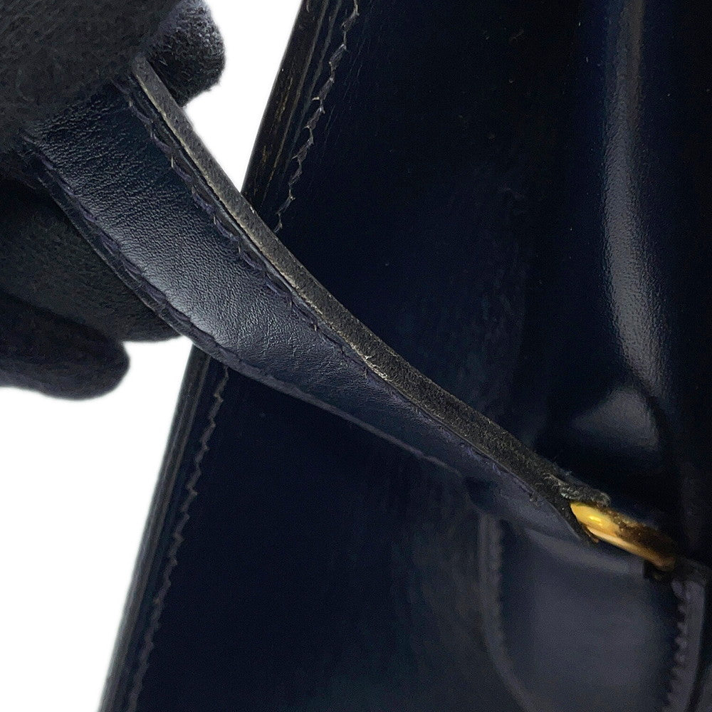HERMES Kelly Sports GM Blue Indigo Box Calf Leather