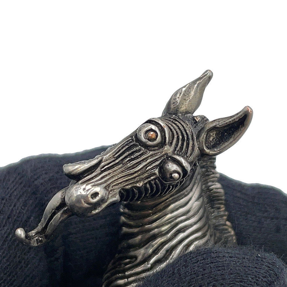 LOUIS VUITTON Chapman Zebra Bag Charm Silver/White PVC