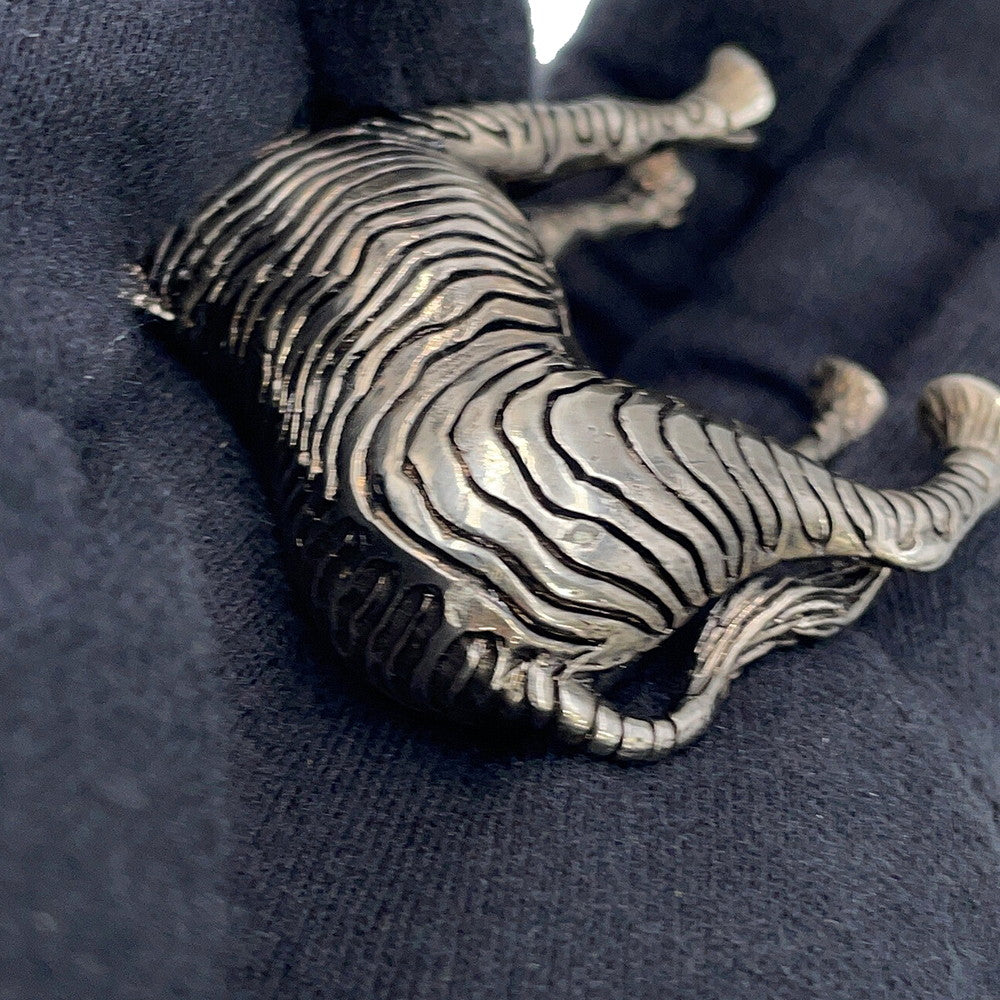 LOUIS VUITTON Chapman Zebra Bag Charm Silver/White PVC