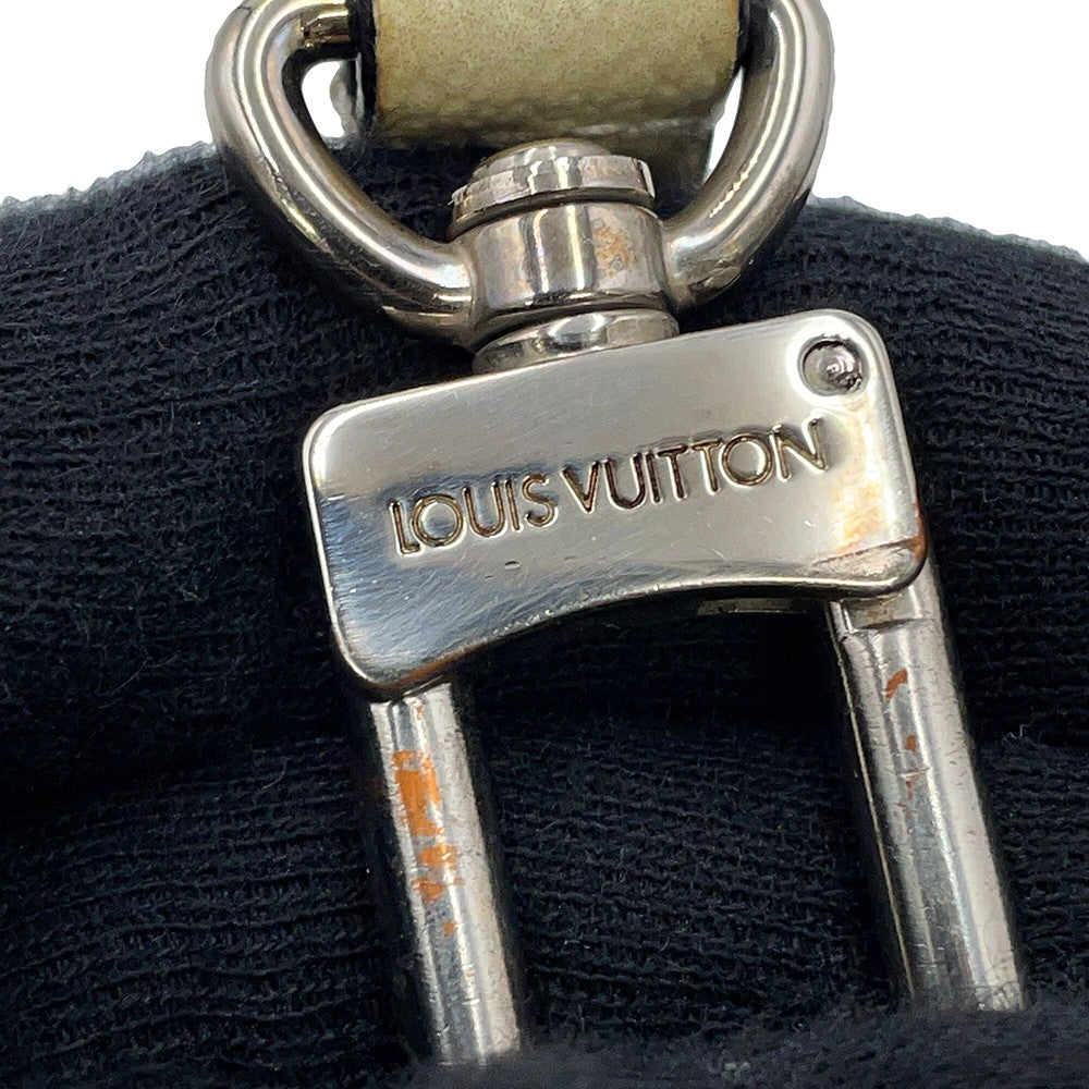 LOUIS VUITTON Chapman Zebra Bag Charm Silver/White PVC