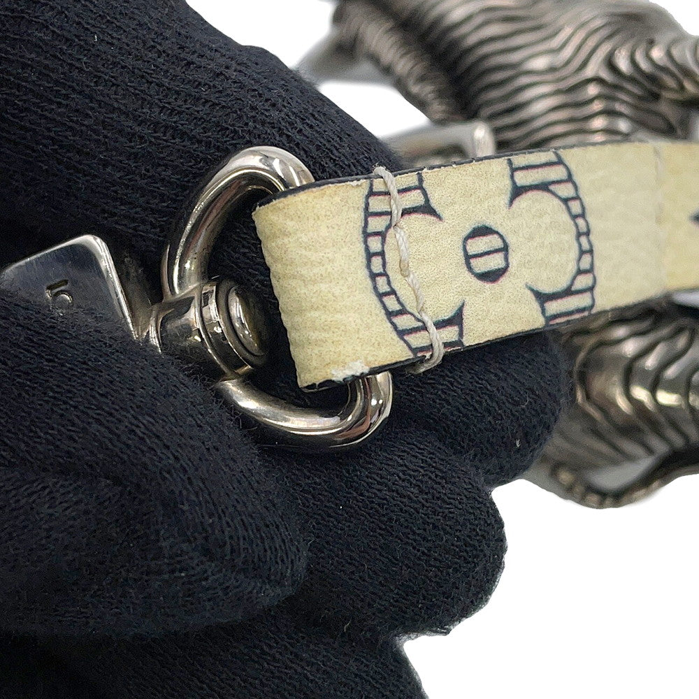 LOUIS VUITTON Chapman Zebra Bag Charm Silver/White PVC