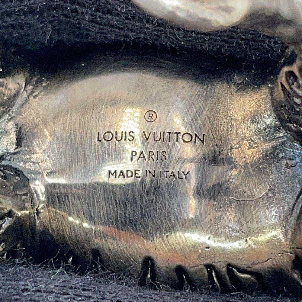 LOUIS VUITTON Chapman Zebra Bag Charm Silver/White PVC