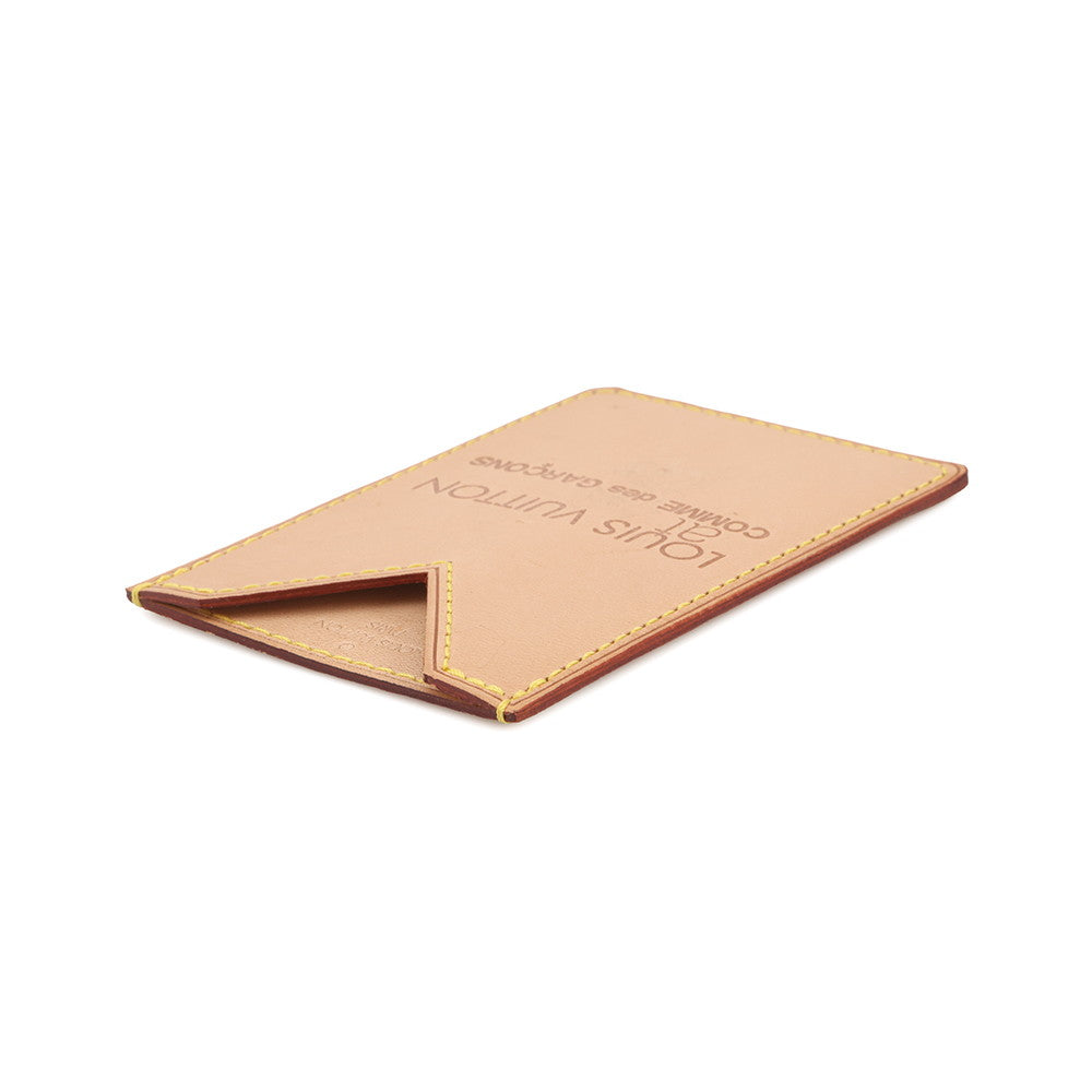 LOUIS VUITTON Comme des Garçons Collaboration Card Case Beige Leather