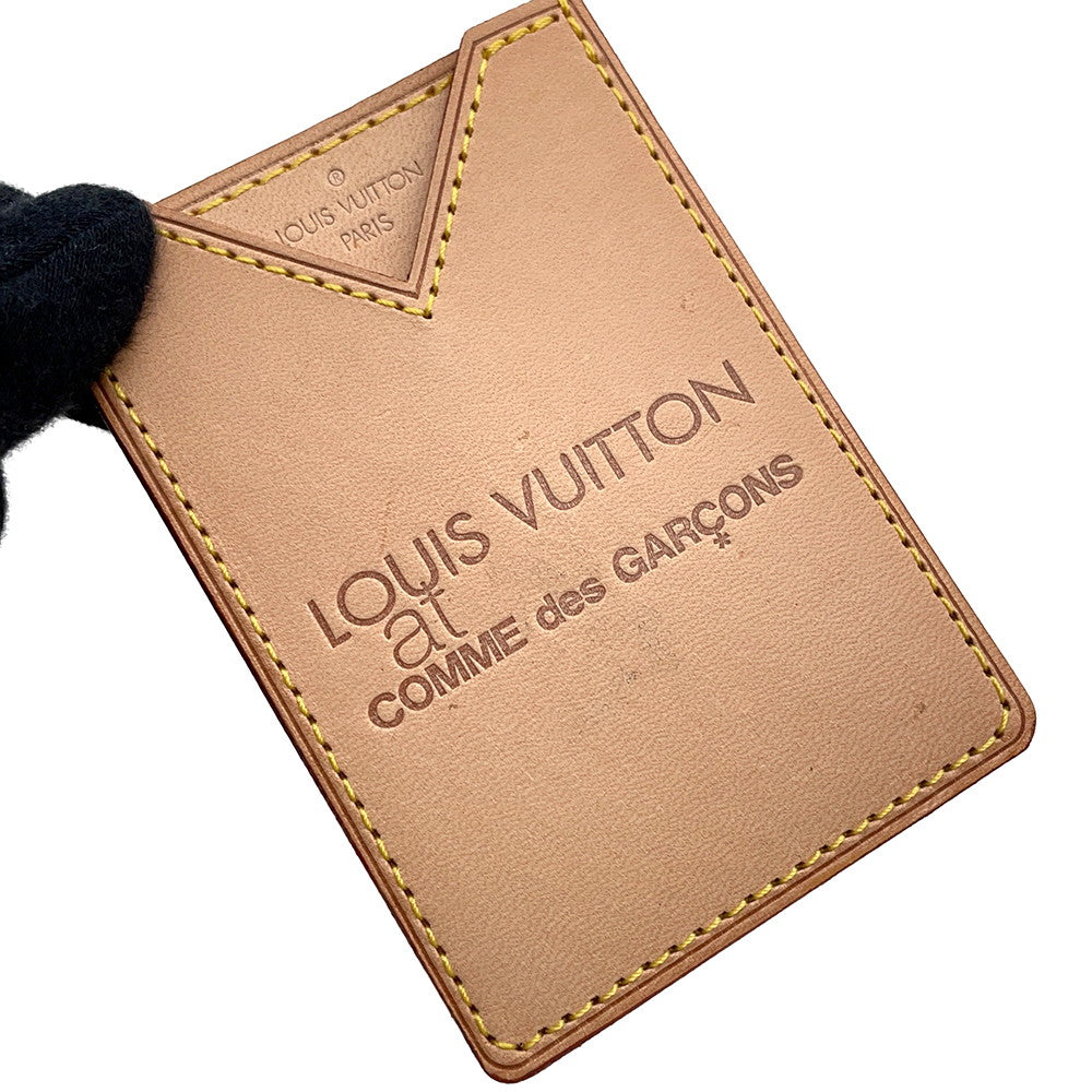 LOUIS VUITTON Comme des Garçons Collaboration Card Case Beige Leather