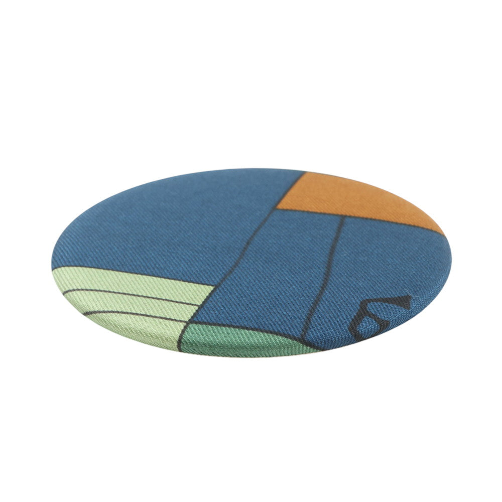 HERMES Petit H Brooch Blue VertTurquoise Silk