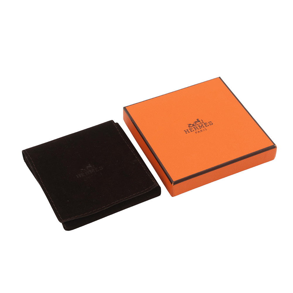 HERMES Petit H Brooch Blue VertTurquoise Silk
