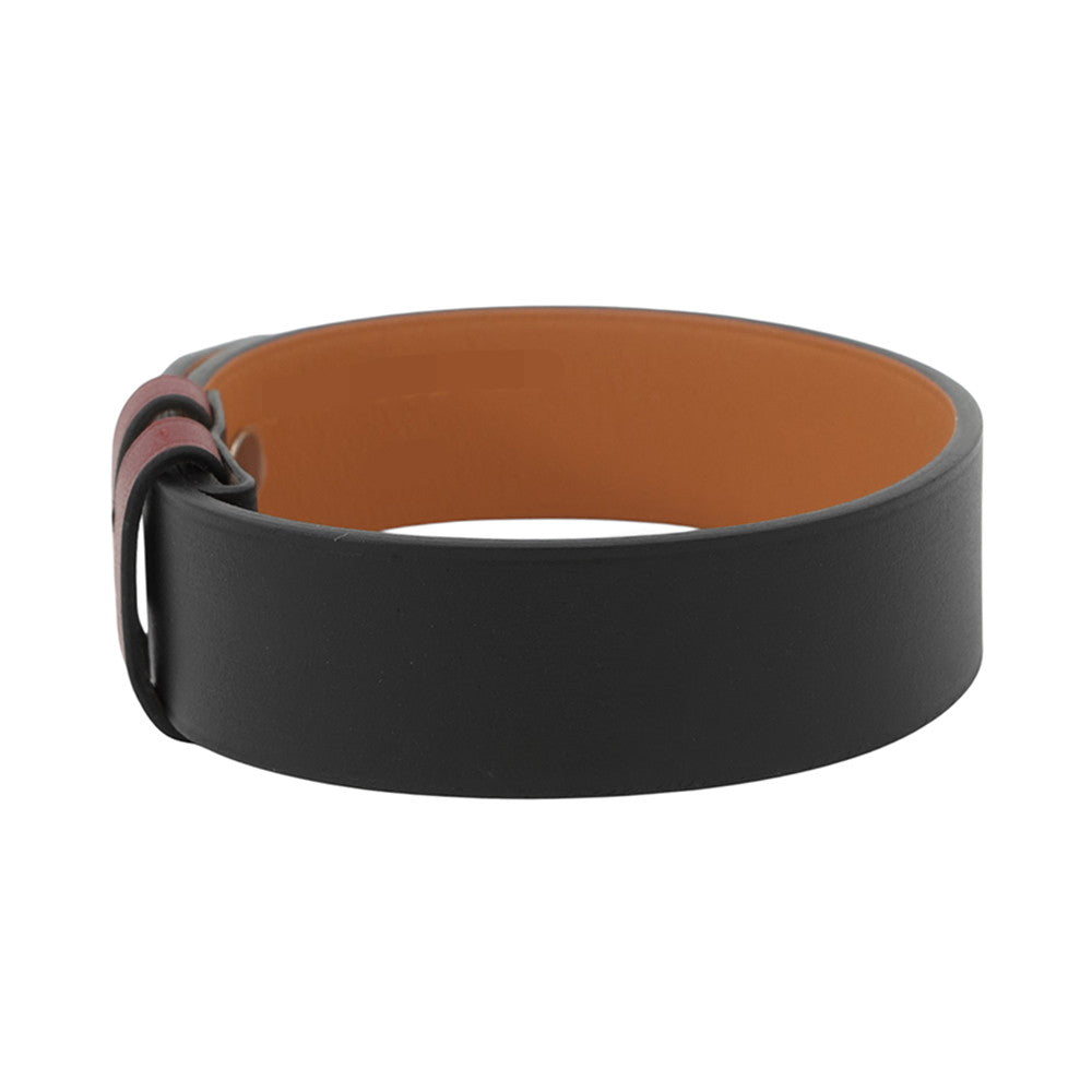 HERMES HBracelet Size T4 Black/Red Leather