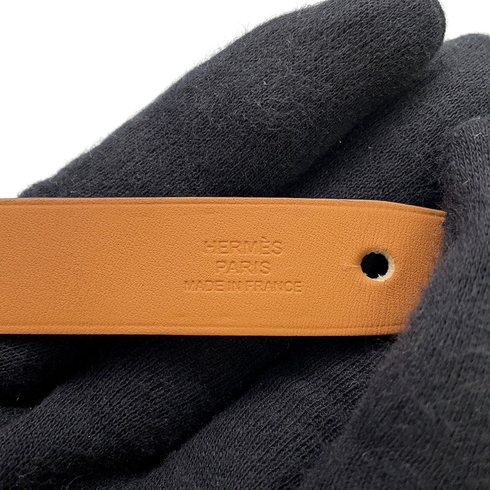 HERMES HBracelet Size T4 Black/Red Leather
