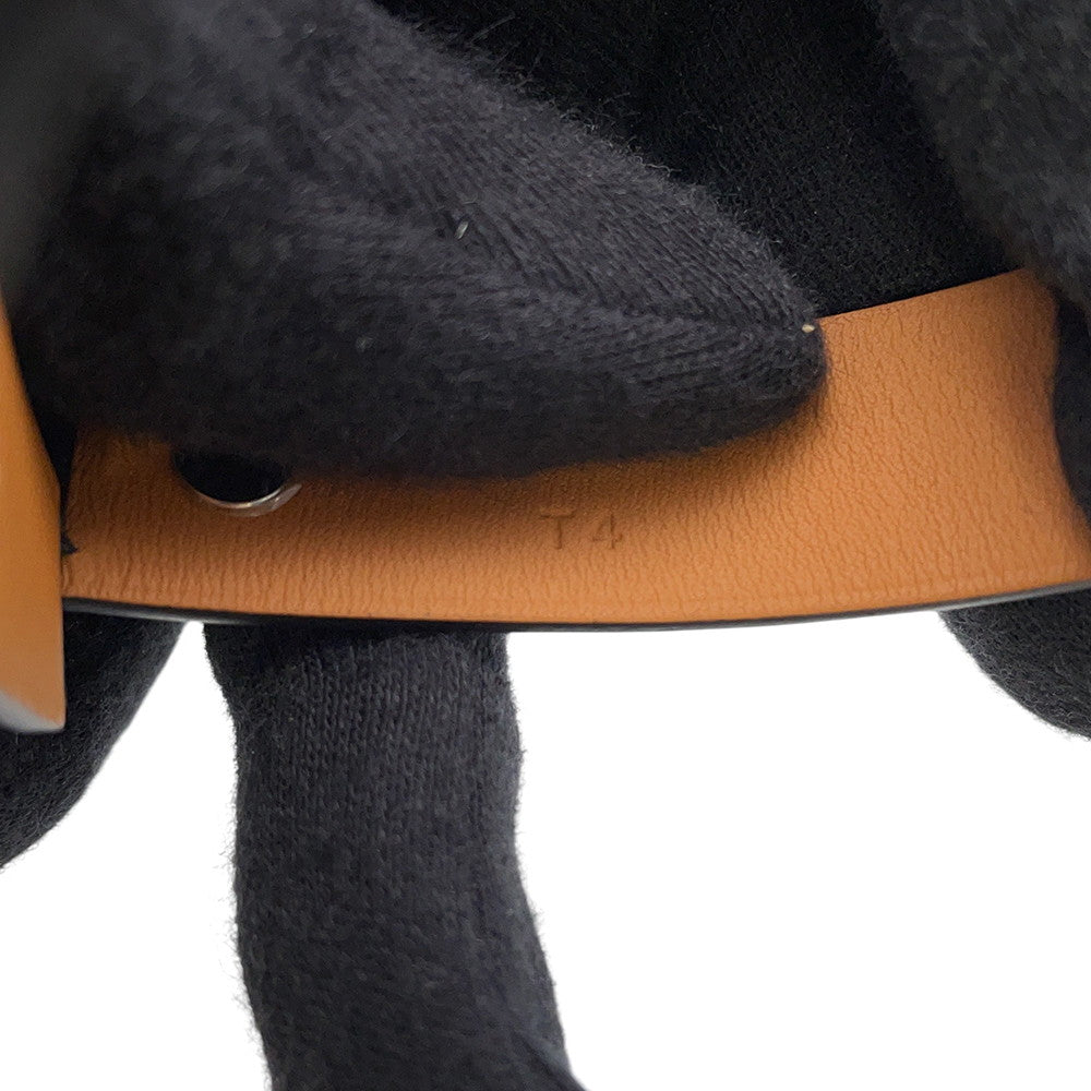 HERMES HBracelet Size T4 Black/Red Leather