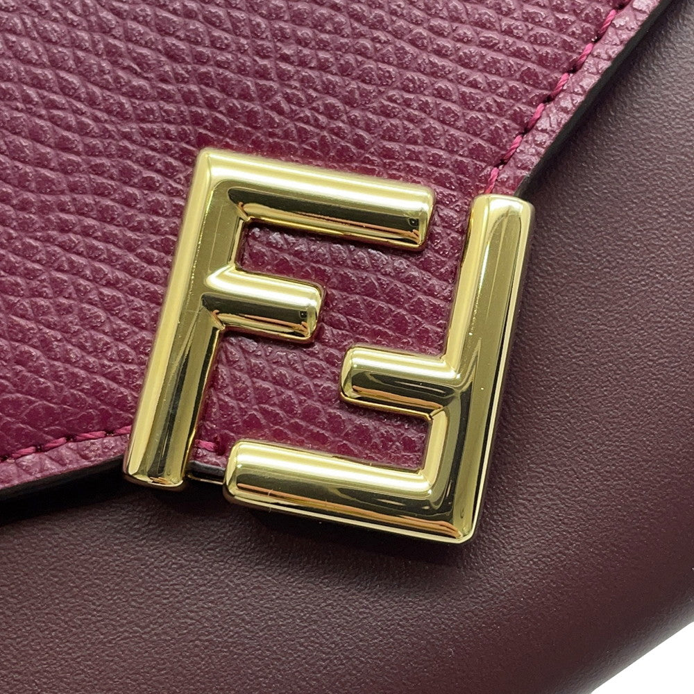 FENDI FFDiamond Chain Wallet Bordeaux/Purple8M0365 ALV4 Leather