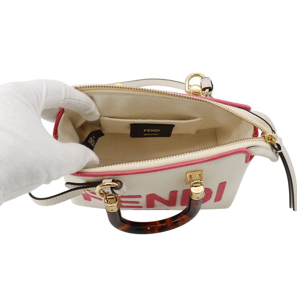 FENDI By the way White/Pink8BS067 ANVG Canvas Size Mini