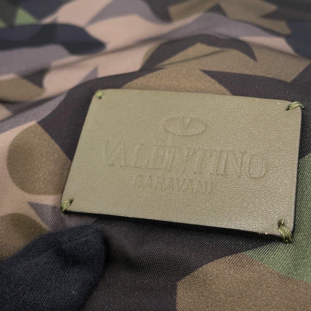 Valentino Garavani Rock Studded Camouflage Star Pattern 2-Way Tote Khaki/MulticolorLY2B0473NY0_A63 Nylon Leather