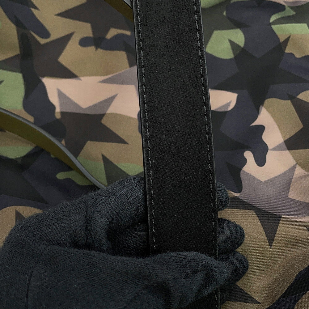 Valentino Garavani Rock Studded Camouflage Star Pattern 2-Way Tote Khaki/MulticolorLY2B0473NY0_A63 Nylon Leather