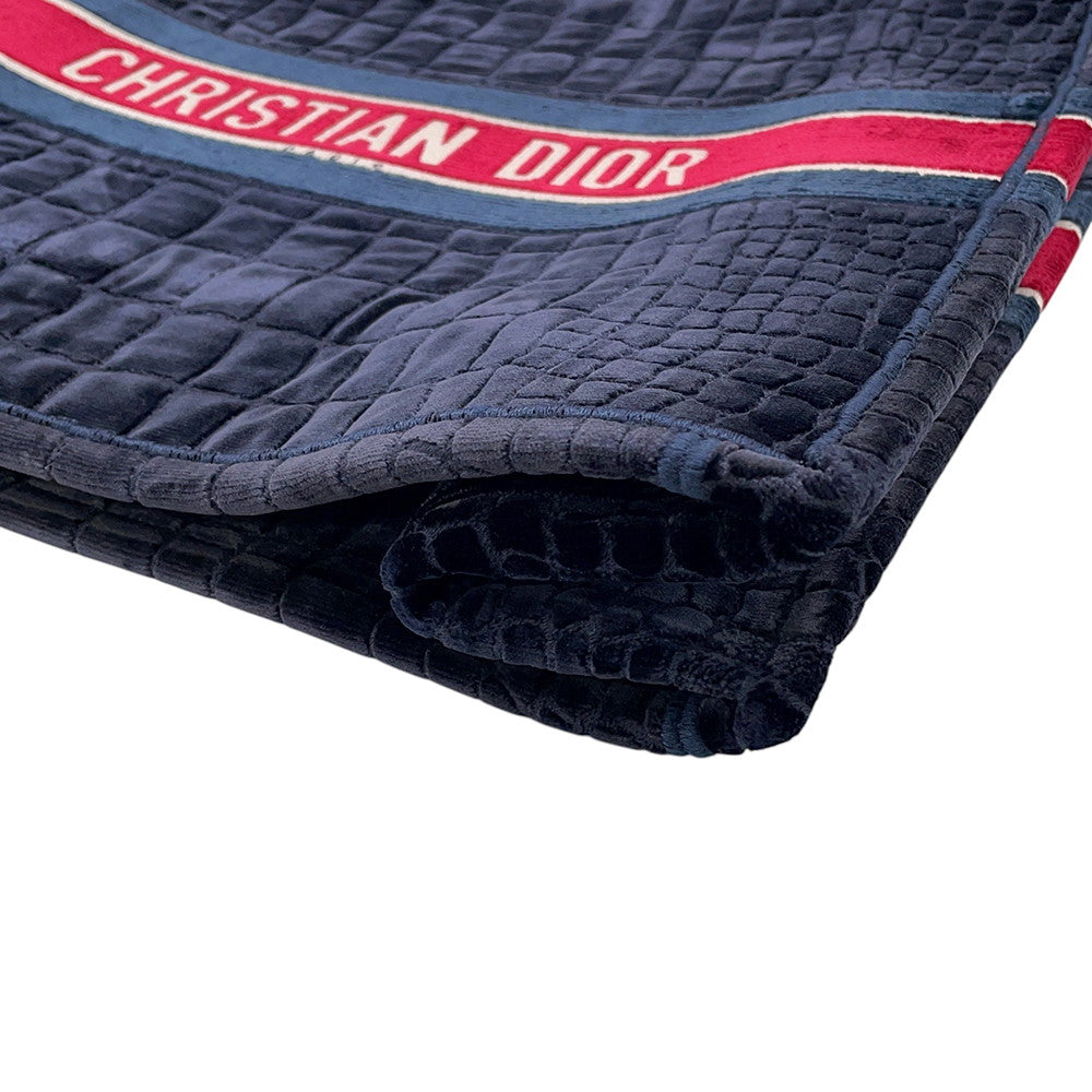 Dior Book Tote Bag (Fake Crocodile) Navy/Red/White suede Size Large