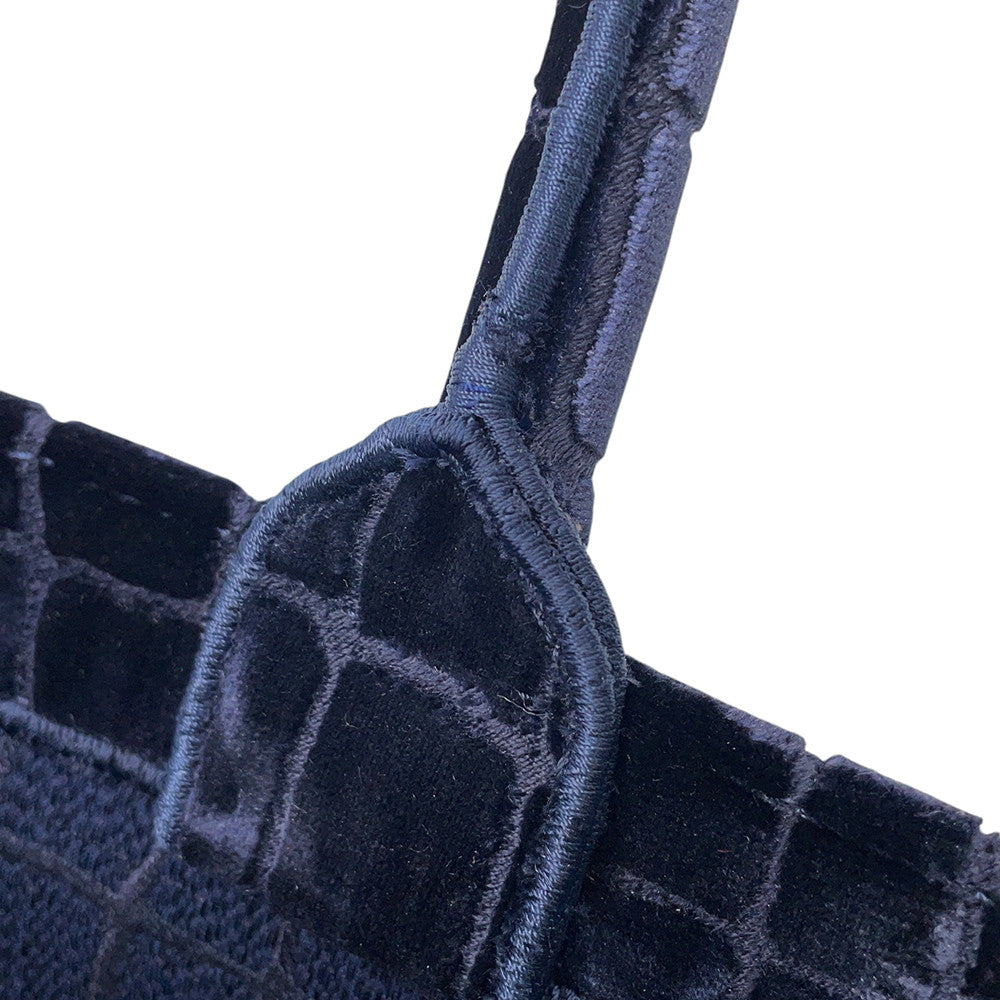 Dior Book Tote Bag (Fake Crocodile) Navy/Red/White suede Size Large