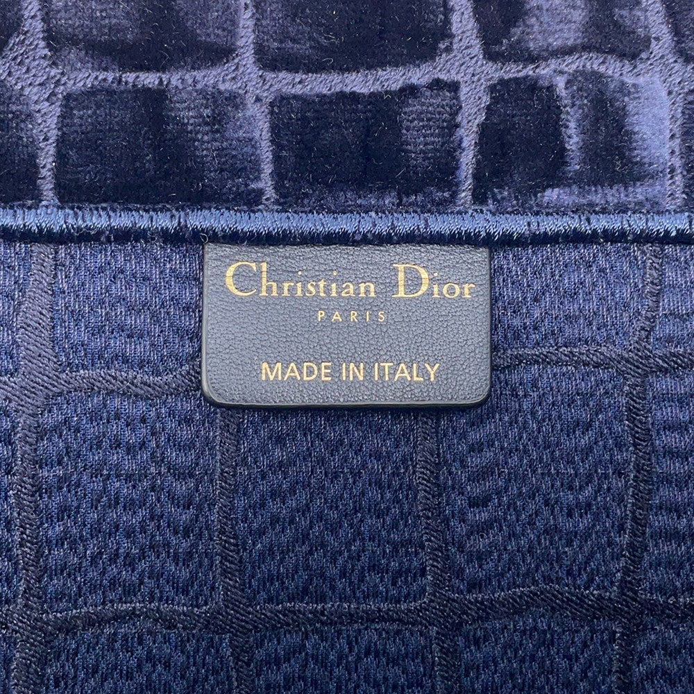 Dior Book Tote Bag (Fake Crocodile) Navy/Red/White suede Size Large