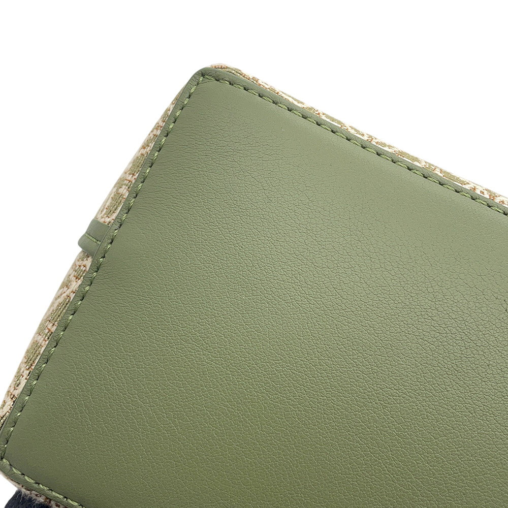 LOEWE Anagram Square Tote Green/WhiteA933C05X01 Canvas Leather