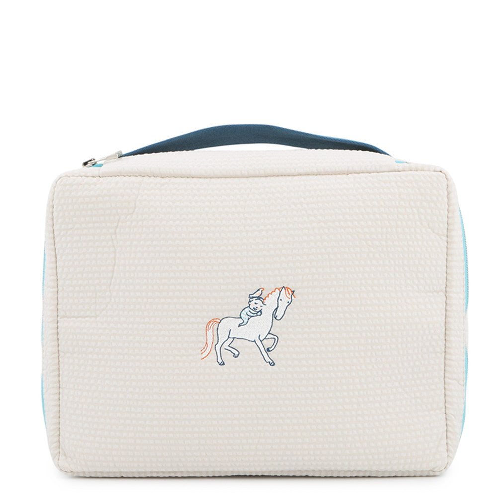 HERMES Gabriole Togo Ivory/Blue Cotton100% Size MM