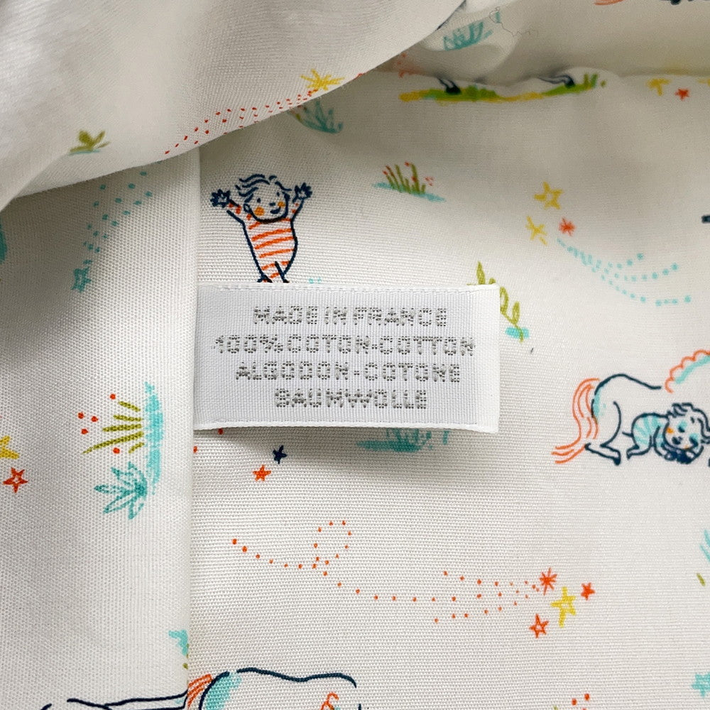 HERMES Gabriole Togo Ivory/Blue Cotton100% Size MM