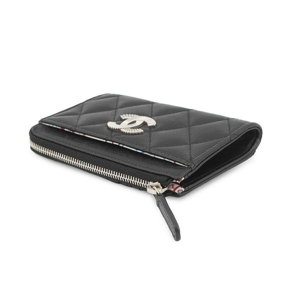 CHANEL CC Logo Matelasse Fragment Case BlackAP3982 Caviar Leather