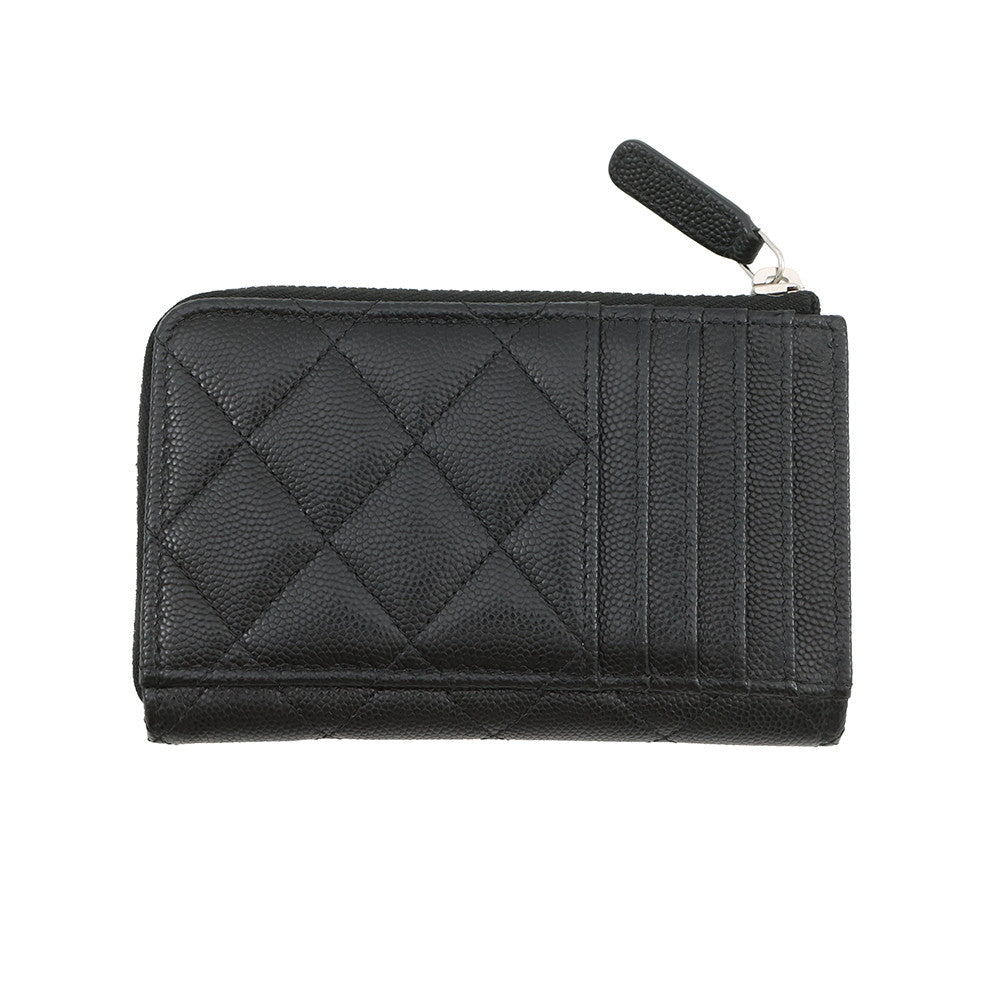 CHANEL CC Logo Matelasse Fragment Case BlackAP3982 Caviar Leather