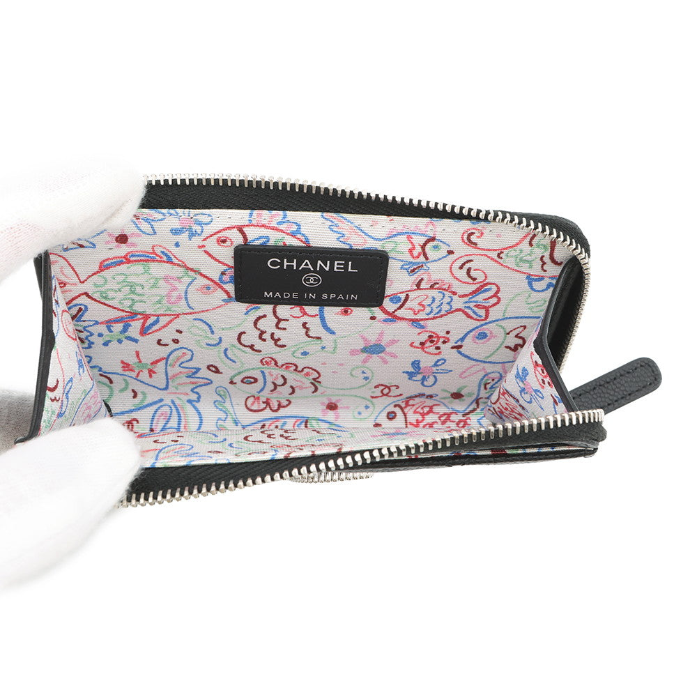 CHANEL CC Logo Matelasse Fragment Case BlackAP3982 Caviar Leather