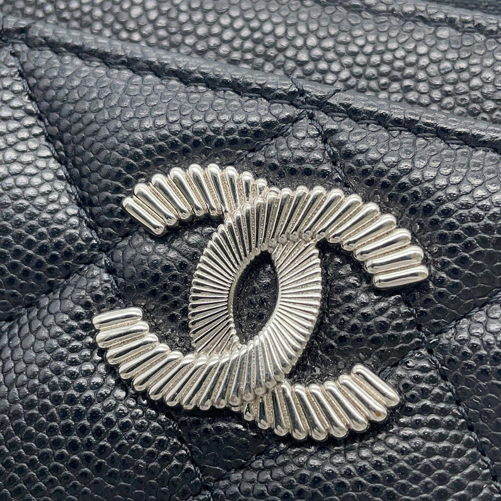 CHANEL CC Logo Matelasse Fragment Case BlackAP3982 Caviar Leather