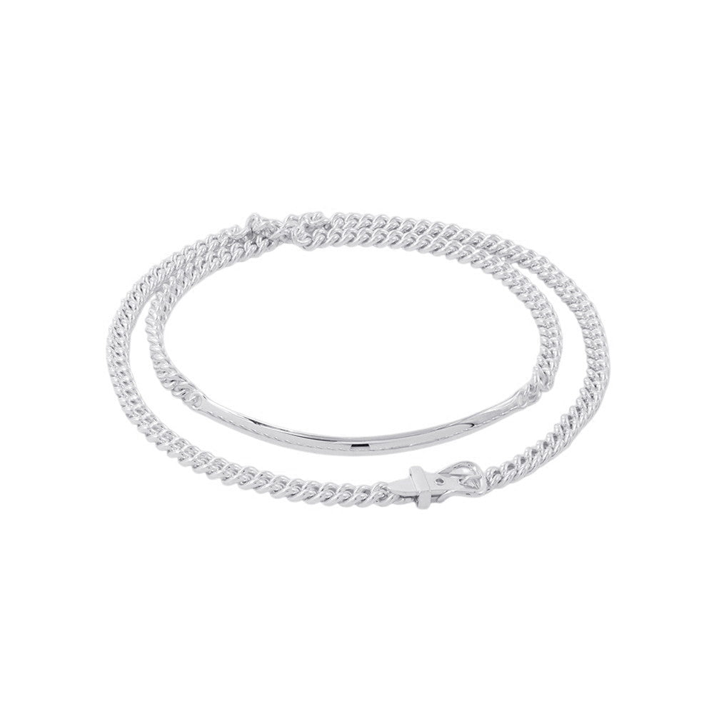 HERMES BoucleSellier Inflexible Necklace Size 42H125209B SV925
