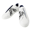 FENDI FF logo sneakers with white cross band White/Black7E1198 Leather Size 10