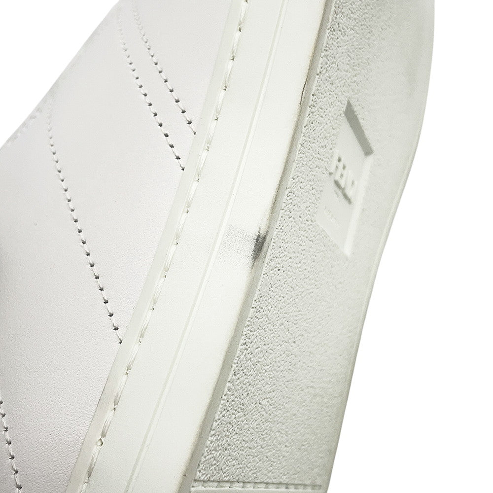 FENDI FF logo sneakers with white cross band White/Black7E1198 Leather Size 10