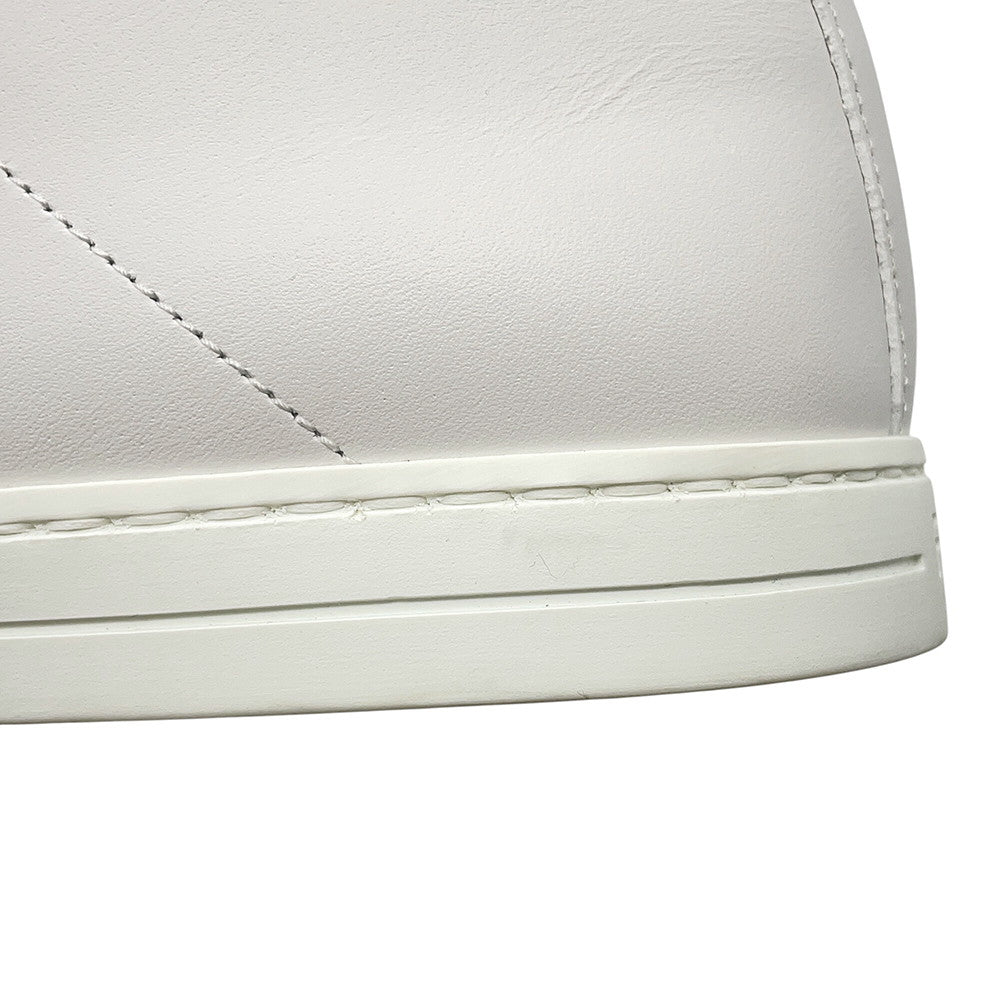 FENDI FF logo sneakers with white cross band White/Black7E1198 Leather Size 10