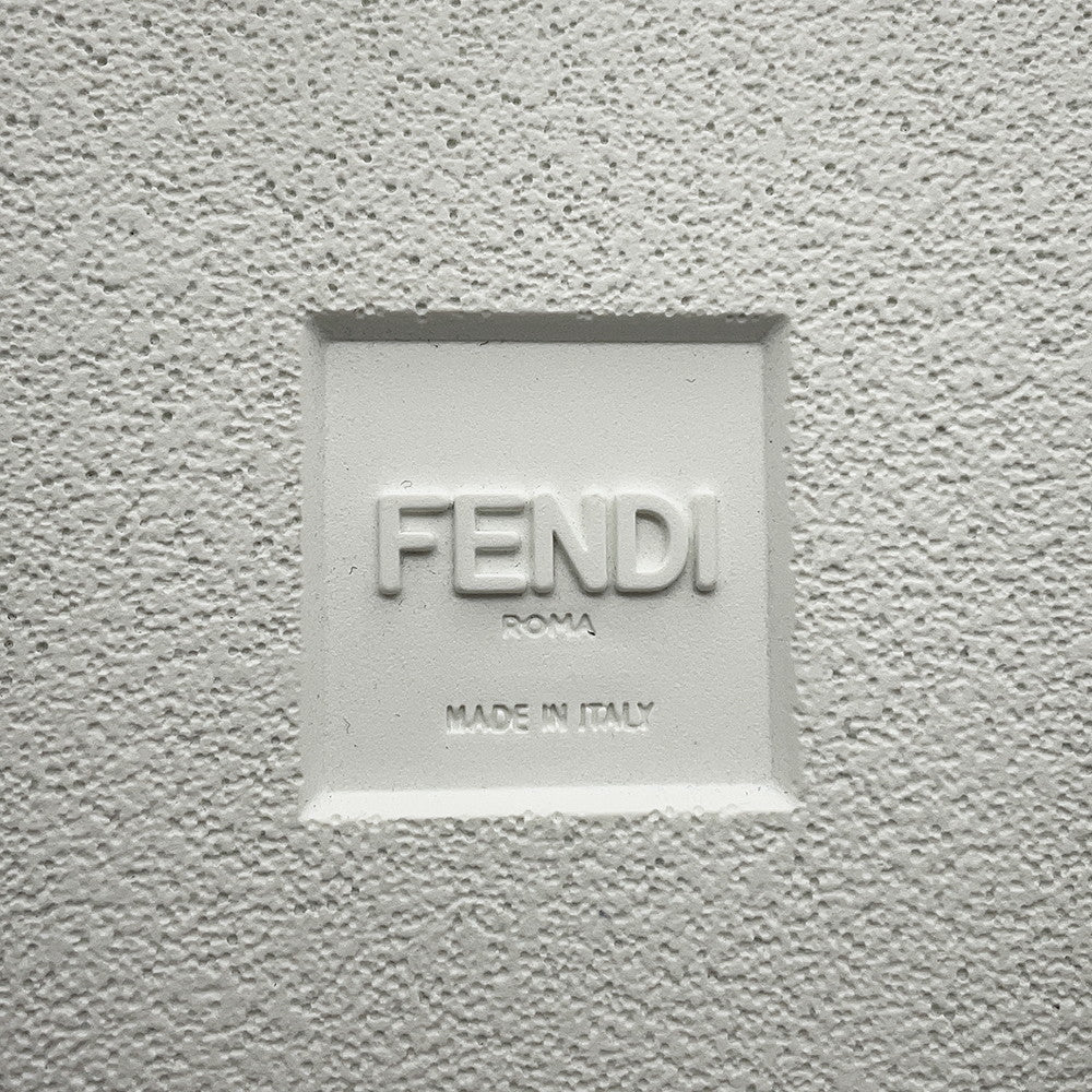 FENDI FF logo sneakers with white cross band White/Black7E1198 Leather Size 10