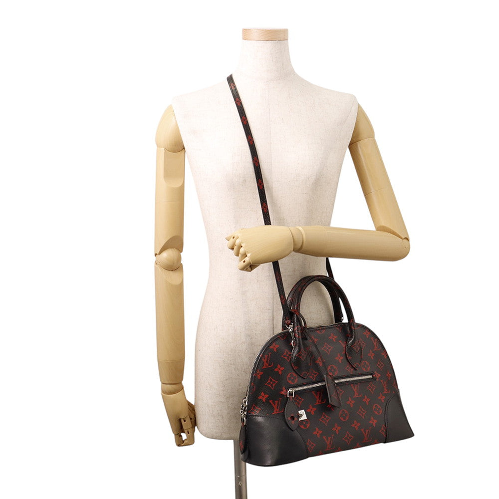 LOUIS VUITTON Alma Black/RedM41500 Monogram / Anfra Rouge Size PM