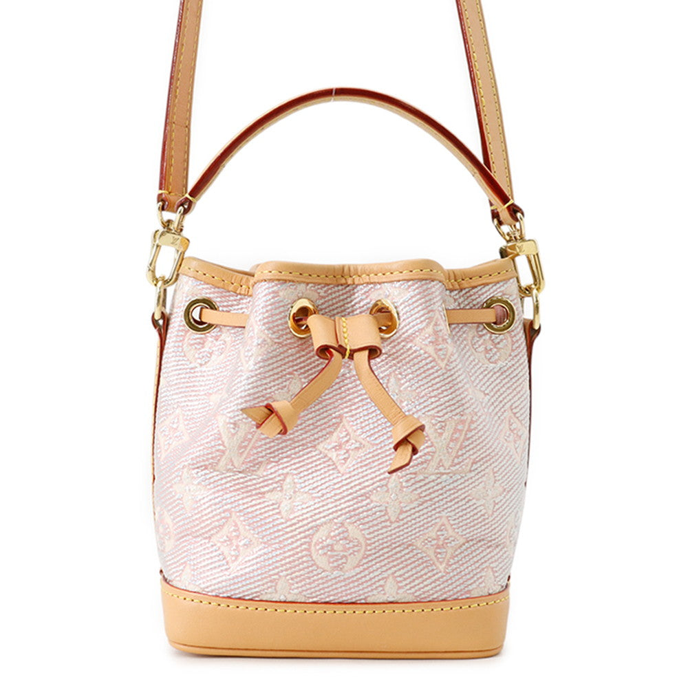 LOUIS VUITTON Nano Noe PinkM82427 Monogram Laminated Jacquard