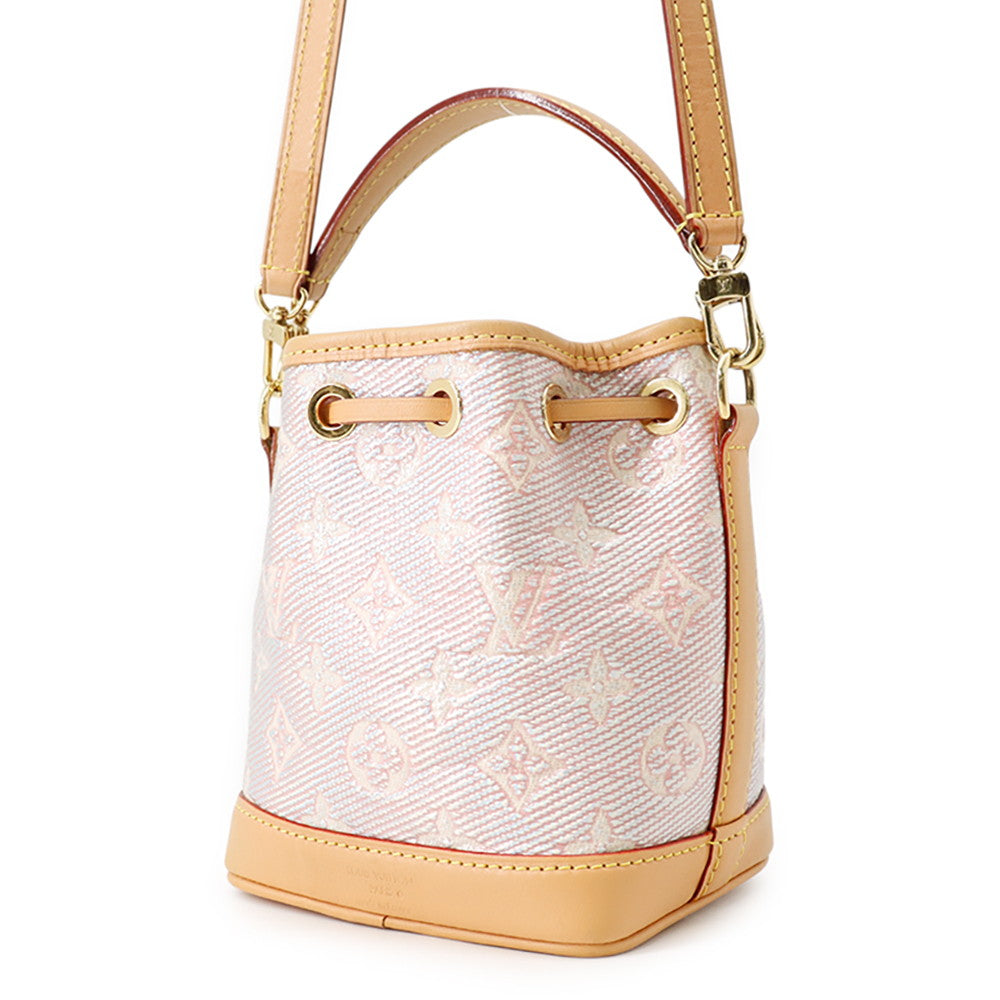 LOUIS VUITTON Nano Noe PinkM82427 Monogram Laminated Jacquard
