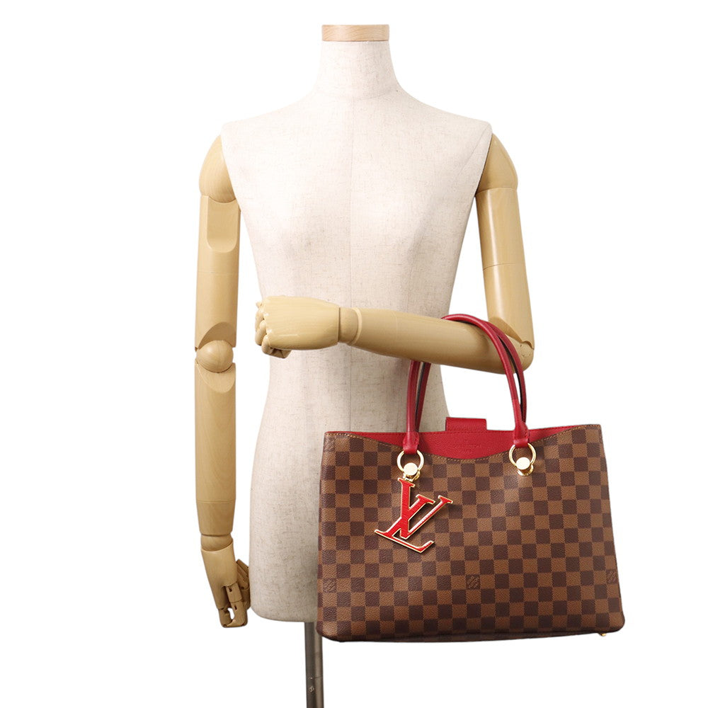 LOUIS VUITTON LV Riverside Lie De VinN40052 Damier Ebene Canvas Taurillon Leather