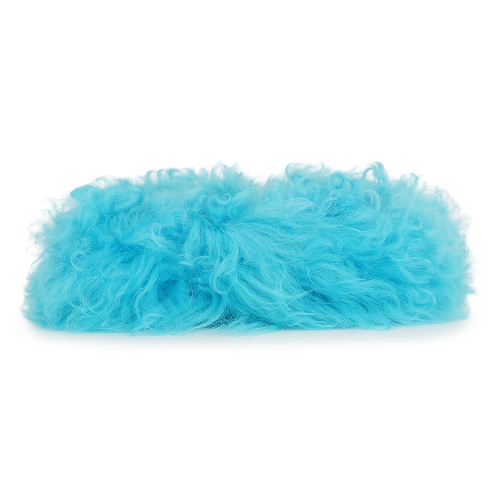 GUCCI GG Marmont ChainShoulder Light Blue/Orange476433 Fur Embroidery