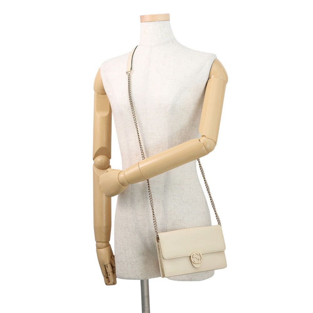 GUCCI ChainShoulder wallet Ivory615523 Leather