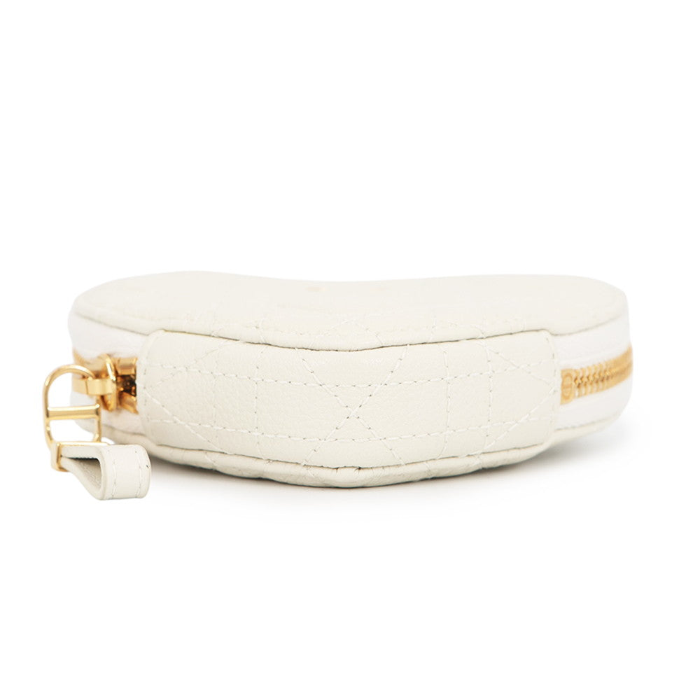 Dior Dior Amour Caro Heart Pouch Latte WhiteS5097UNID_M030 Calf Leather