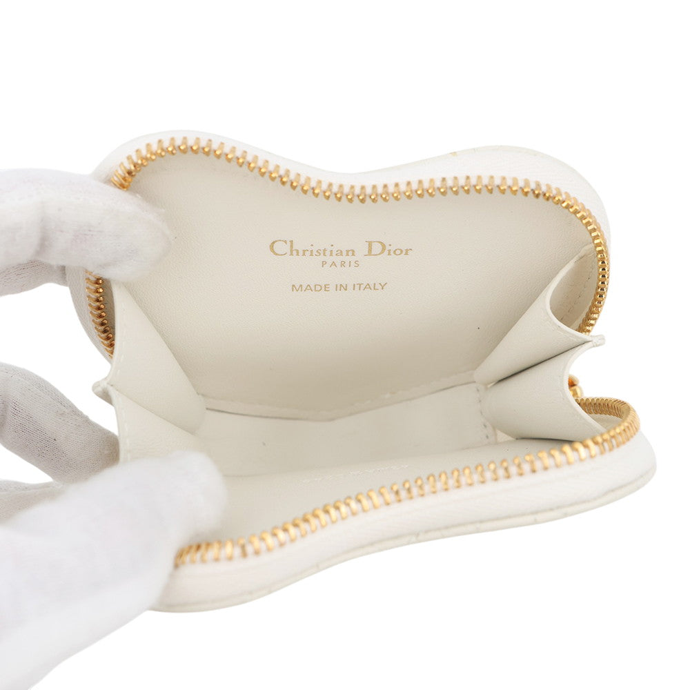 Dior Dior Amour Caro Heart Pouch Latte WhiteS5097UNID_M030 Calf Leather