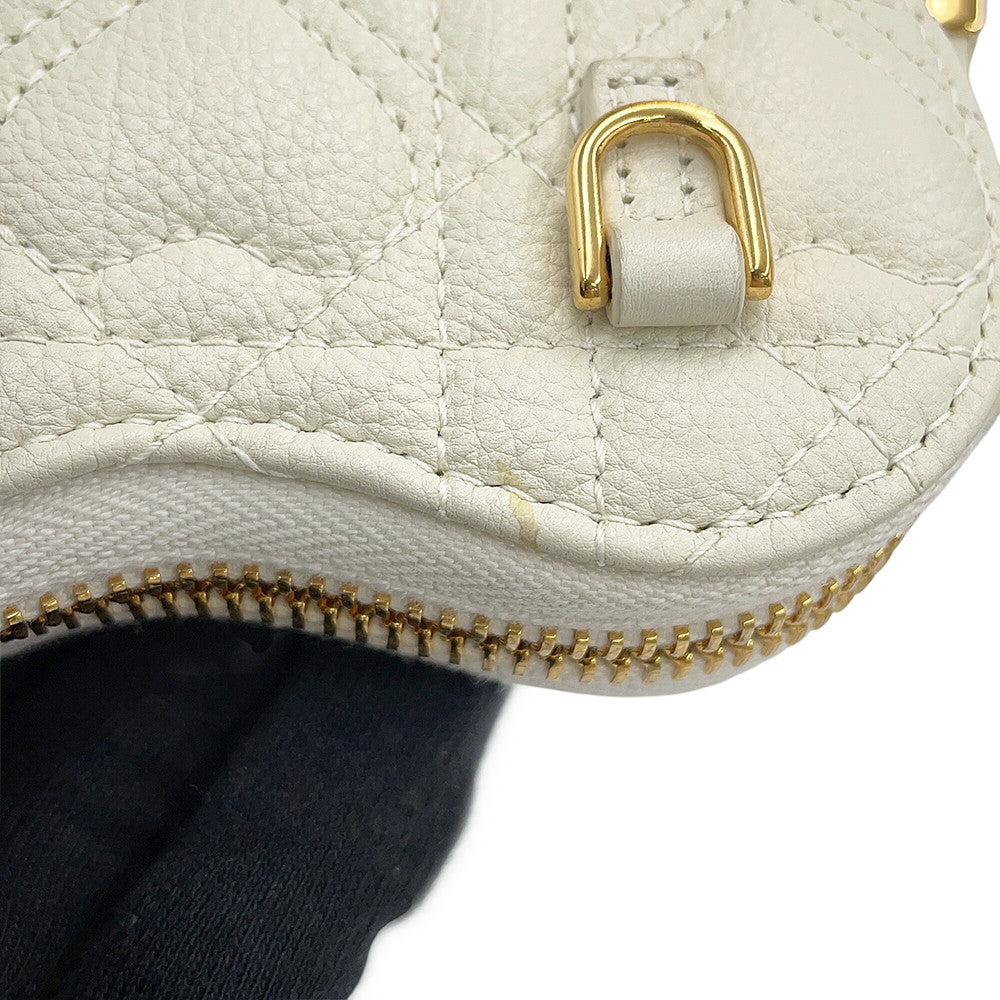 Dior Dior Amour Caro Heart Pouch Latte WhiteS5097UNID_M030 Calf Leather