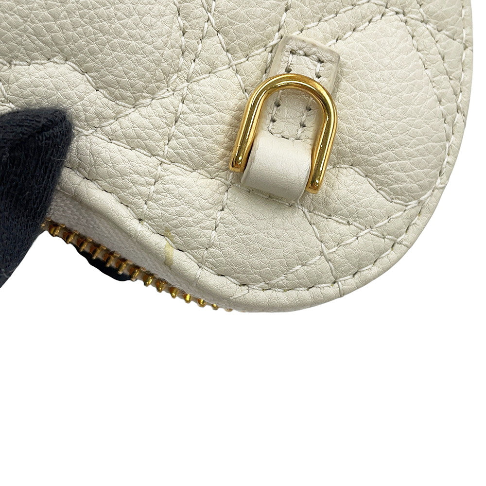 Dior Dior Amour Caro Heart Pouch Latte WhiteS5097UNID_M030 Calf Leather