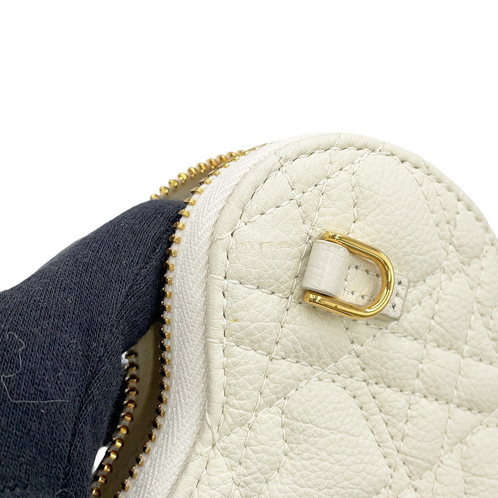 Dior Dior Amour Caro Heart Pouch Latte WhiteS5097UNID_M030 Calf Leather