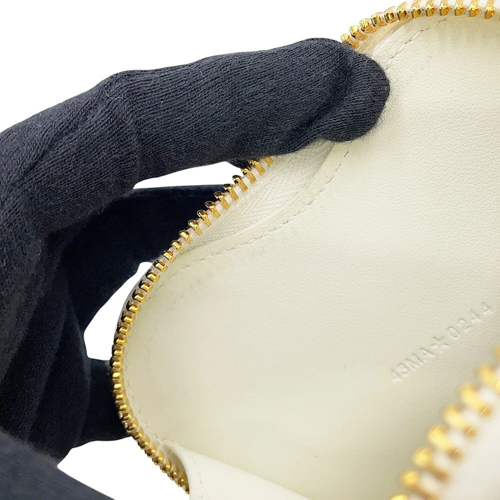Dior Dior Amour Caro Heart Pouch Latte WhiteS5097UNID_M030 Calf Leather