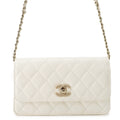 CHANEL Matelasse ChainShoulder Bag WhiteAP4299 Lambskin/Rhinestone