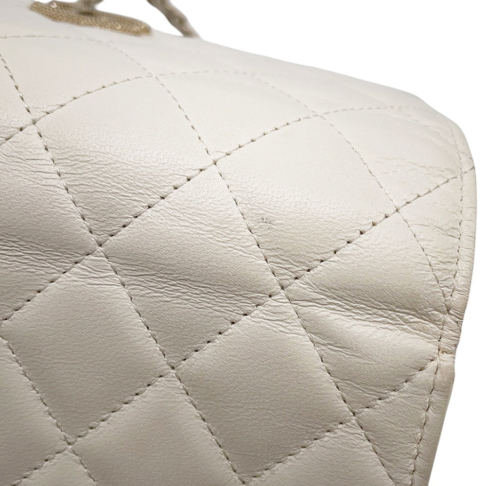 CHANEL Matelasse ChainShoulder Bag WhiteAP4299 Lambskin/Rhinestone